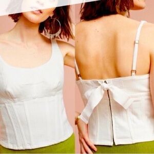 Maeve White Denim Corset Top Tank